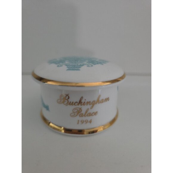 Buckingham Palace The Royal Collection 1994 Blue Gold Trim Trinket Box - Picture 2 of 6